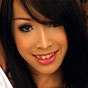 Slender ladyboy with angelic eyes pleasures herself
